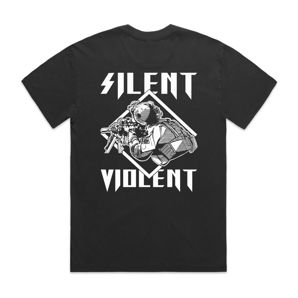 RSS Silent/Violent T - Shirt Unisex (Faded Black Heavy)